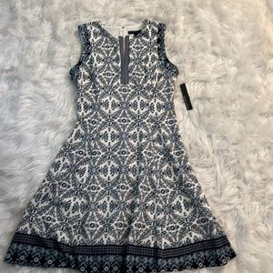 Fit and Flare Navy Floral Dress.